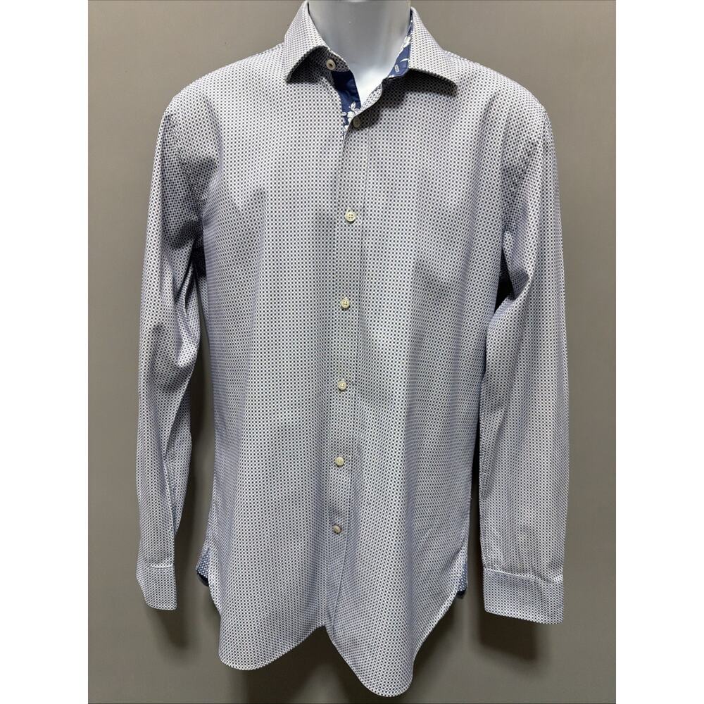 Ted Baker Endurance Shirt Mens 15 32/33 Button Down Long Sleeve Blue Plaid